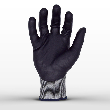 Azusa Safety Bluwolf 18 ga. ANSI A4 Cut Resistant Gray Gloves, Black Nitrile/Polyurethane Palm Coating, M BW4060